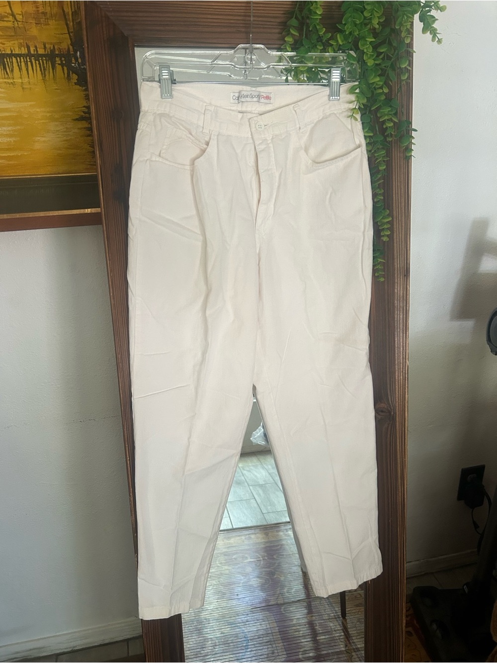 Y2K Calvin Klein Petite women’s sporty white Pants 100% cotton